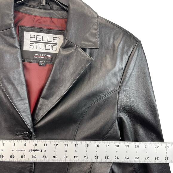 Pelle Studio Leather Jacket Women Size Large Black - Picture 8 of 12